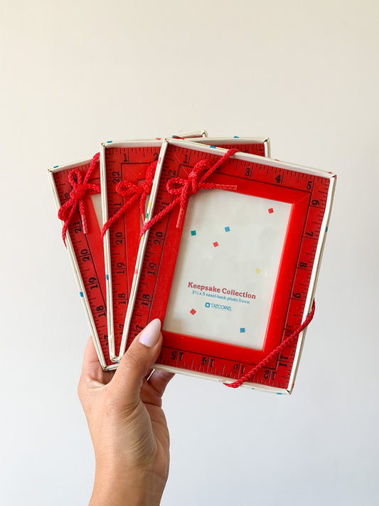 Vintage Red Ruler Photo Frame