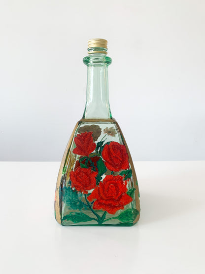 Hand Painted Floral Decanter