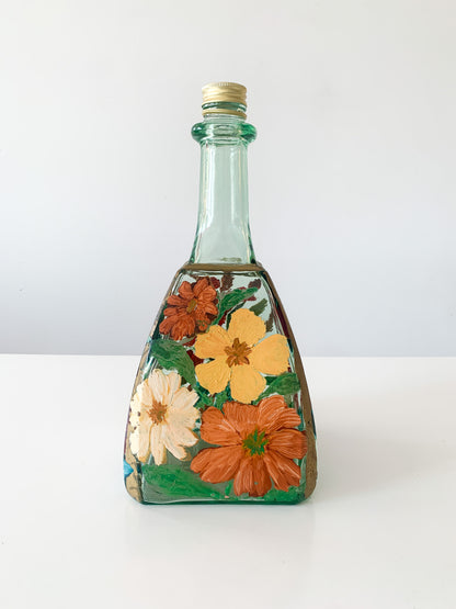 Hand Painted Floral Decanter