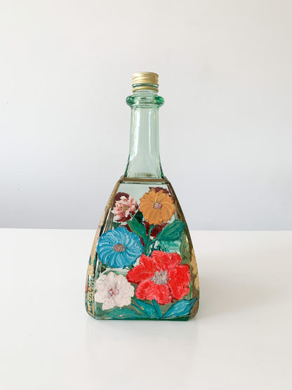 Hand Painted Floral Decanter