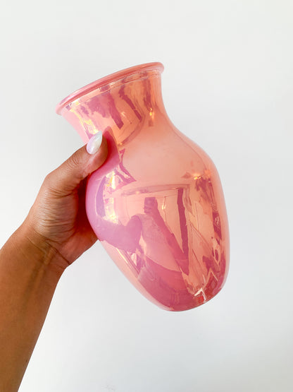 Pink Iridescent Vase