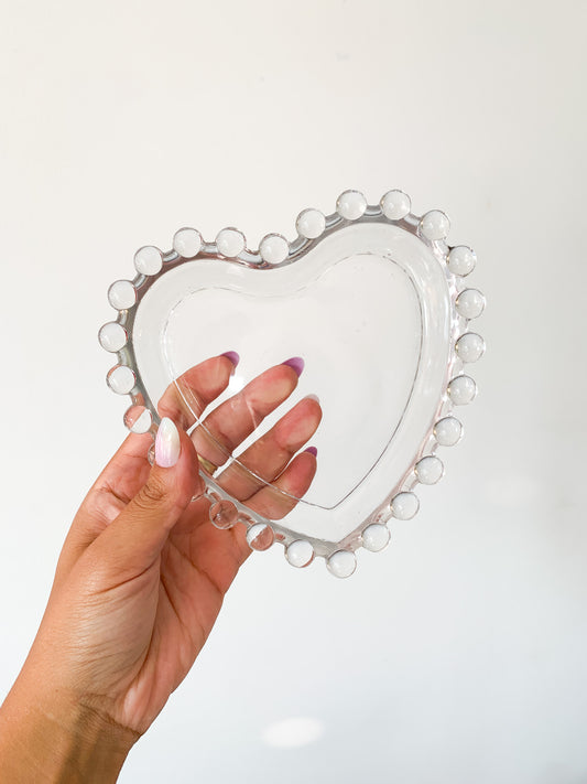 Bubble Glass Heart Dish