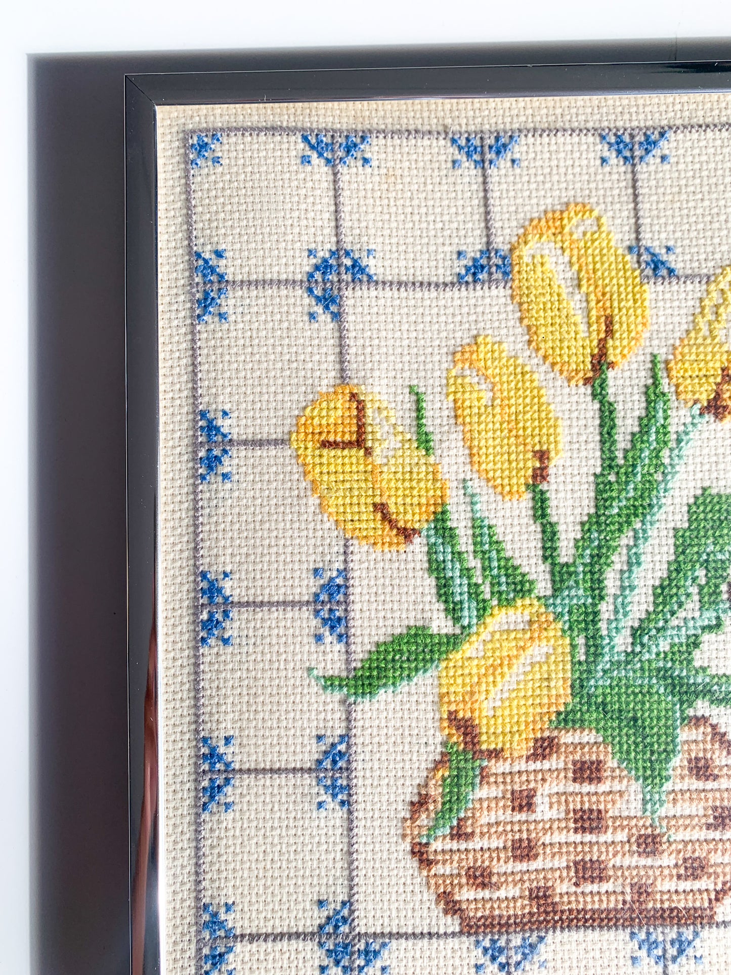 Yellow Tulip Framed Cross Stitch