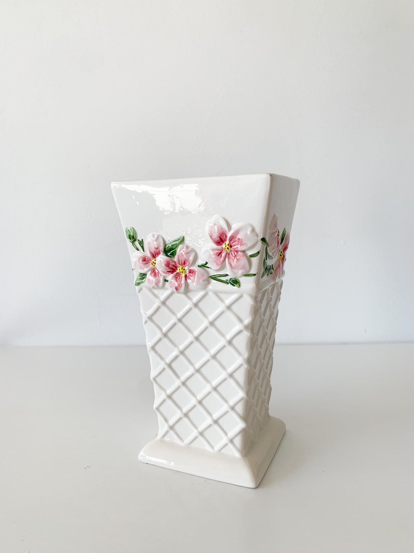 Vintage Floral Ceramic Vase