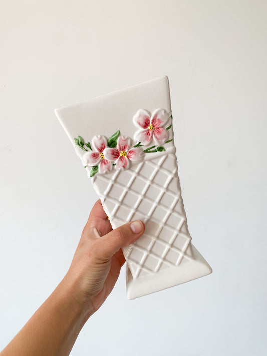 Vintage Floral Ceramic Vase