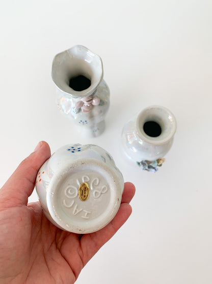 c.1998 Iridescent Floral Stem Vase