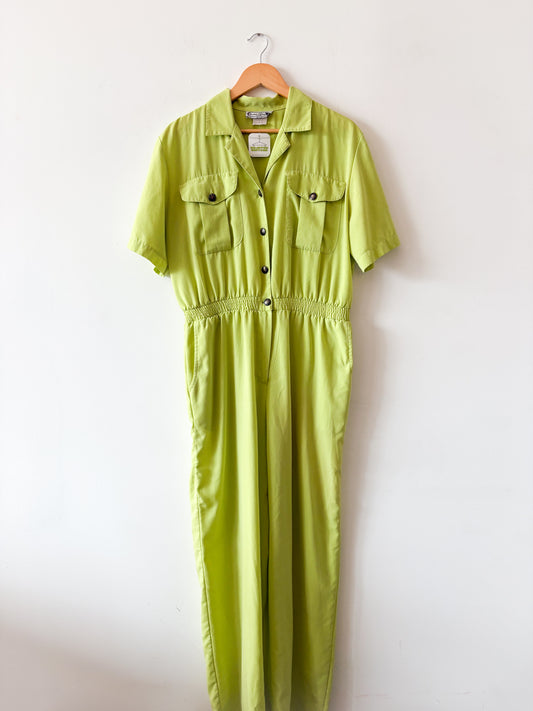 80s Lime Green Jumpsuit