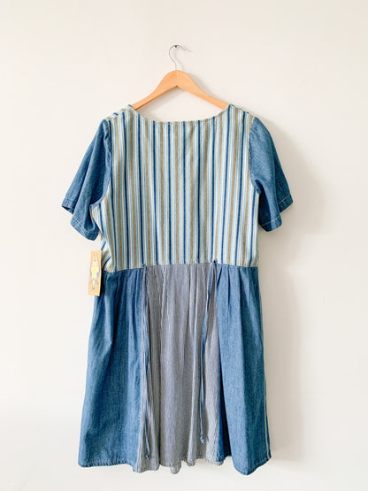 Chorus Blues Striped Denim Dress