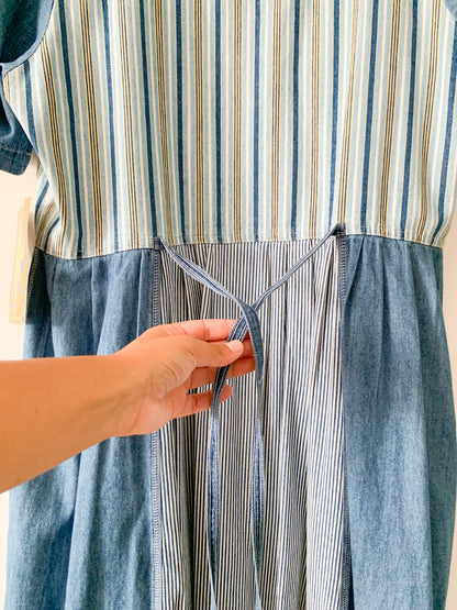 Chorus Blues Striped Denim Dress