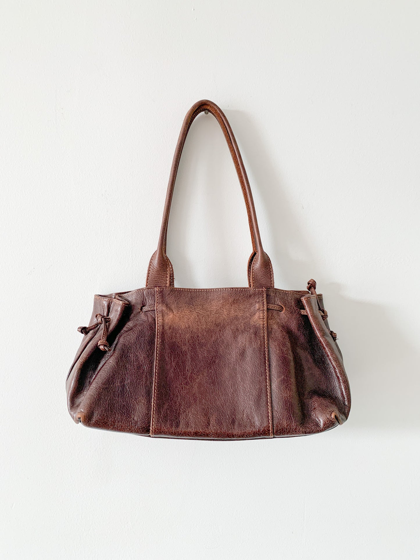 Brown Leather Barrel Bag