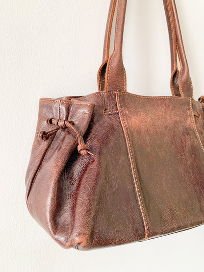 Brown Leather Barrel Bag