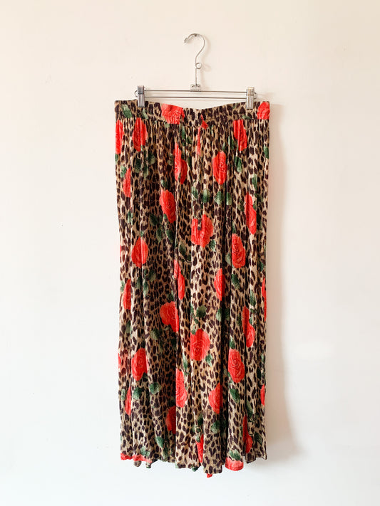 80s Leopard Rose Skirt
