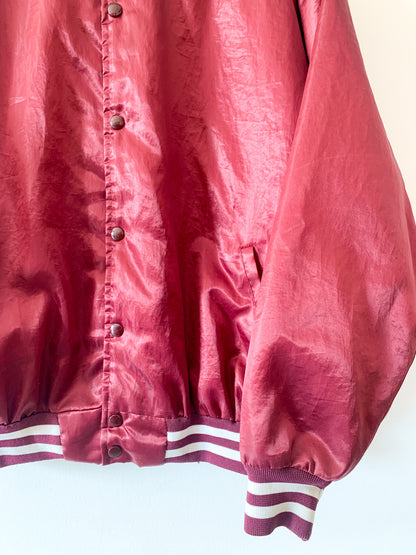 80s Satins Wine Bomber Jacker