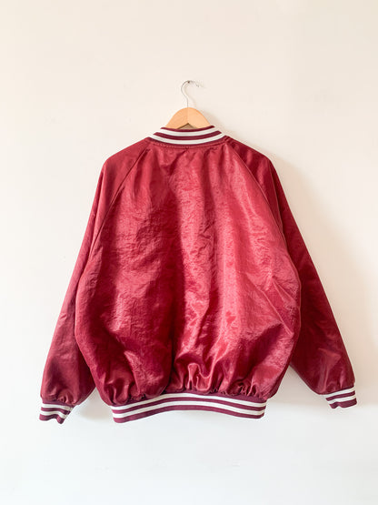 80s Satins Wine Bomber Jacker