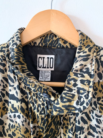 80s Clio Leopard Silk Jacket