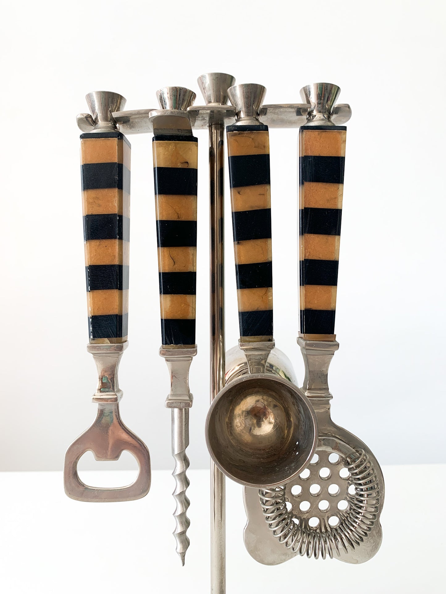 Striped Resin Bar Tools + Stand