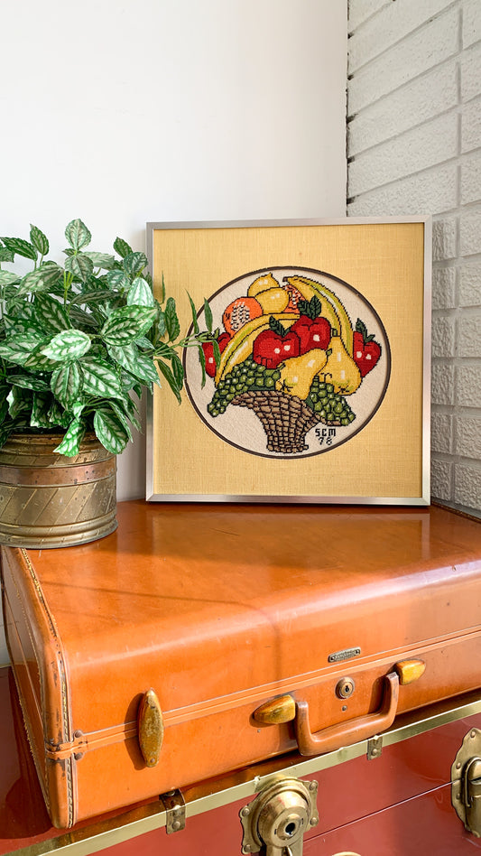 Fruit Cornucopia Framed Embroidery