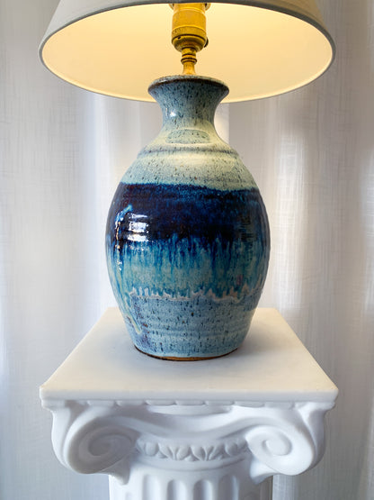 Vintage Blue Ceramic Lamp