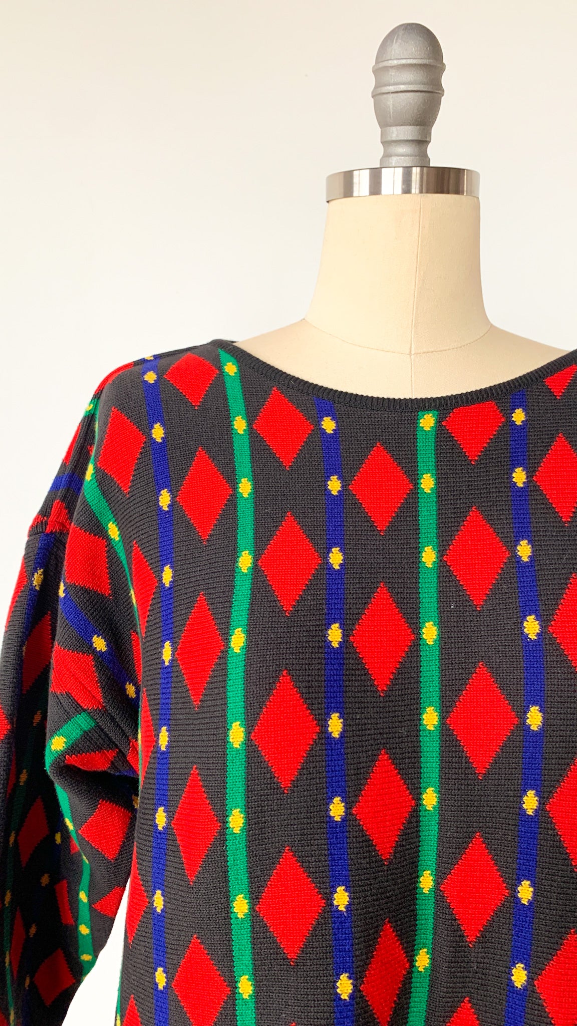 80s Geometric Jester Sweater