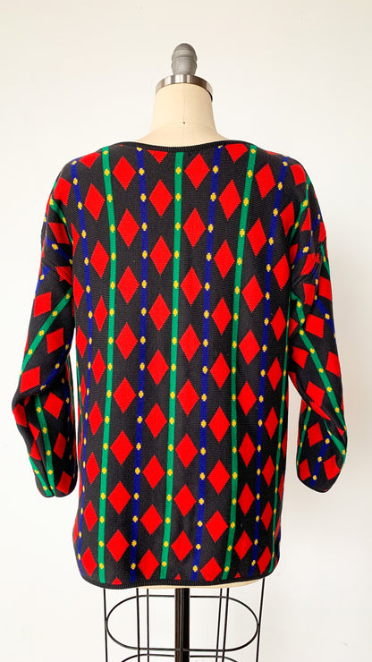 80s Geometric Jester Sweater