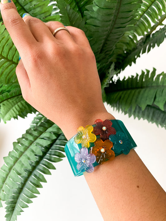 Acrylic Floral Bracelet