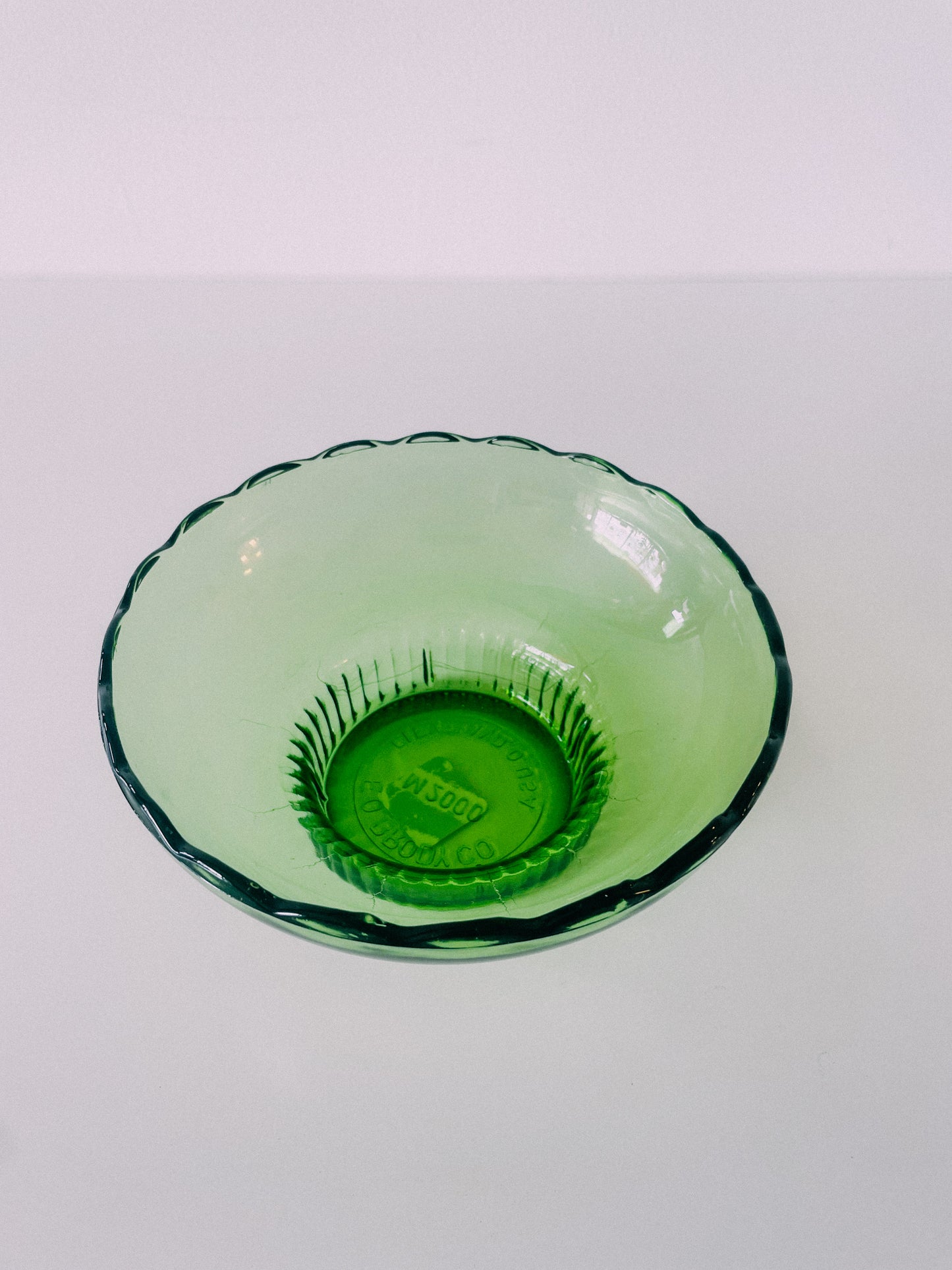 Vintage Green Scalloped Dish