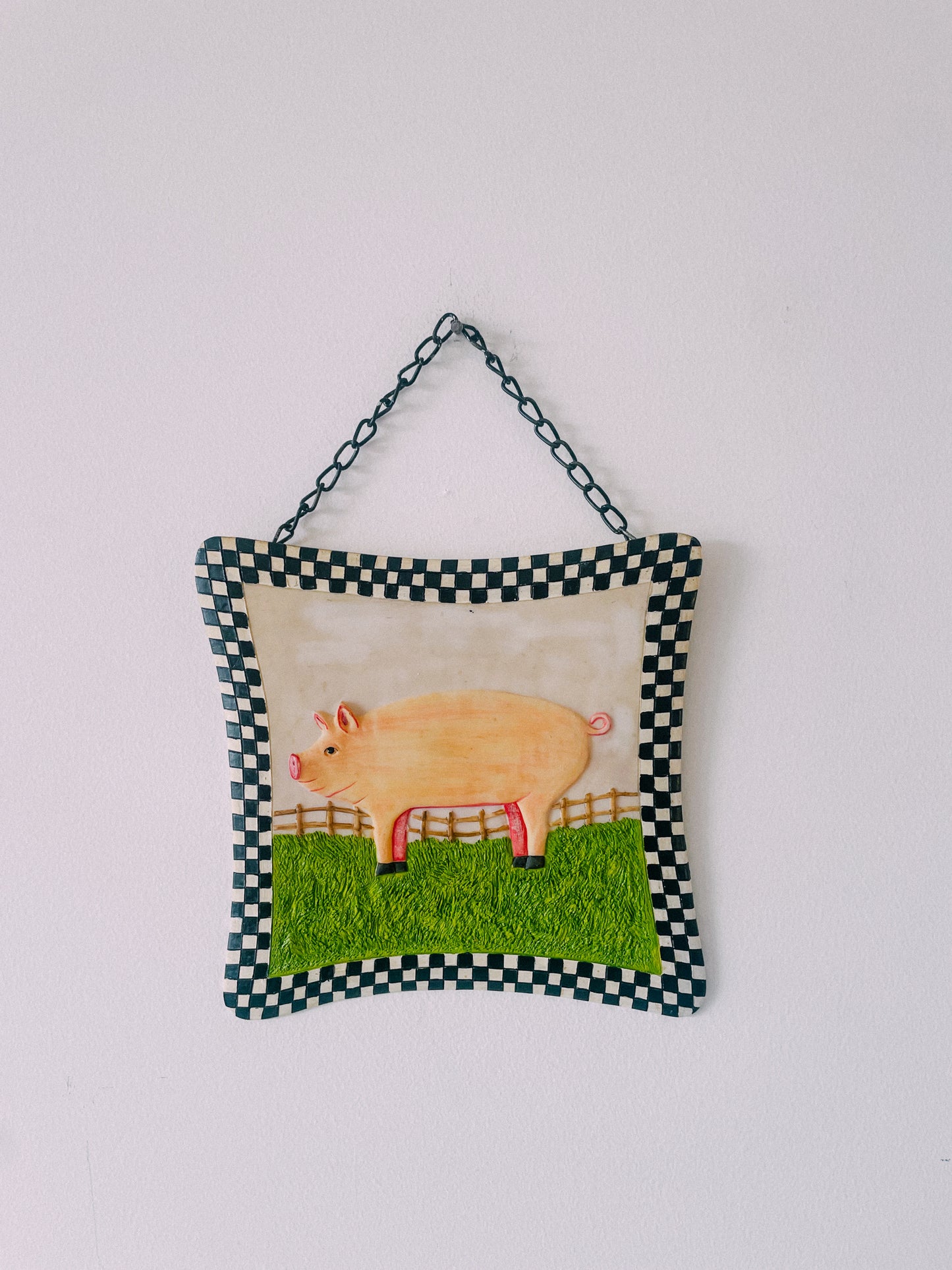 Vintage Country Pig Hanging Trivet