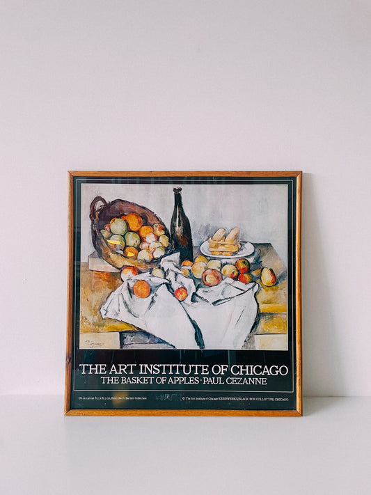 1980s Paul Cezanne: The Art Institute of Chicago "The Basket of Apples" Collotype Poster