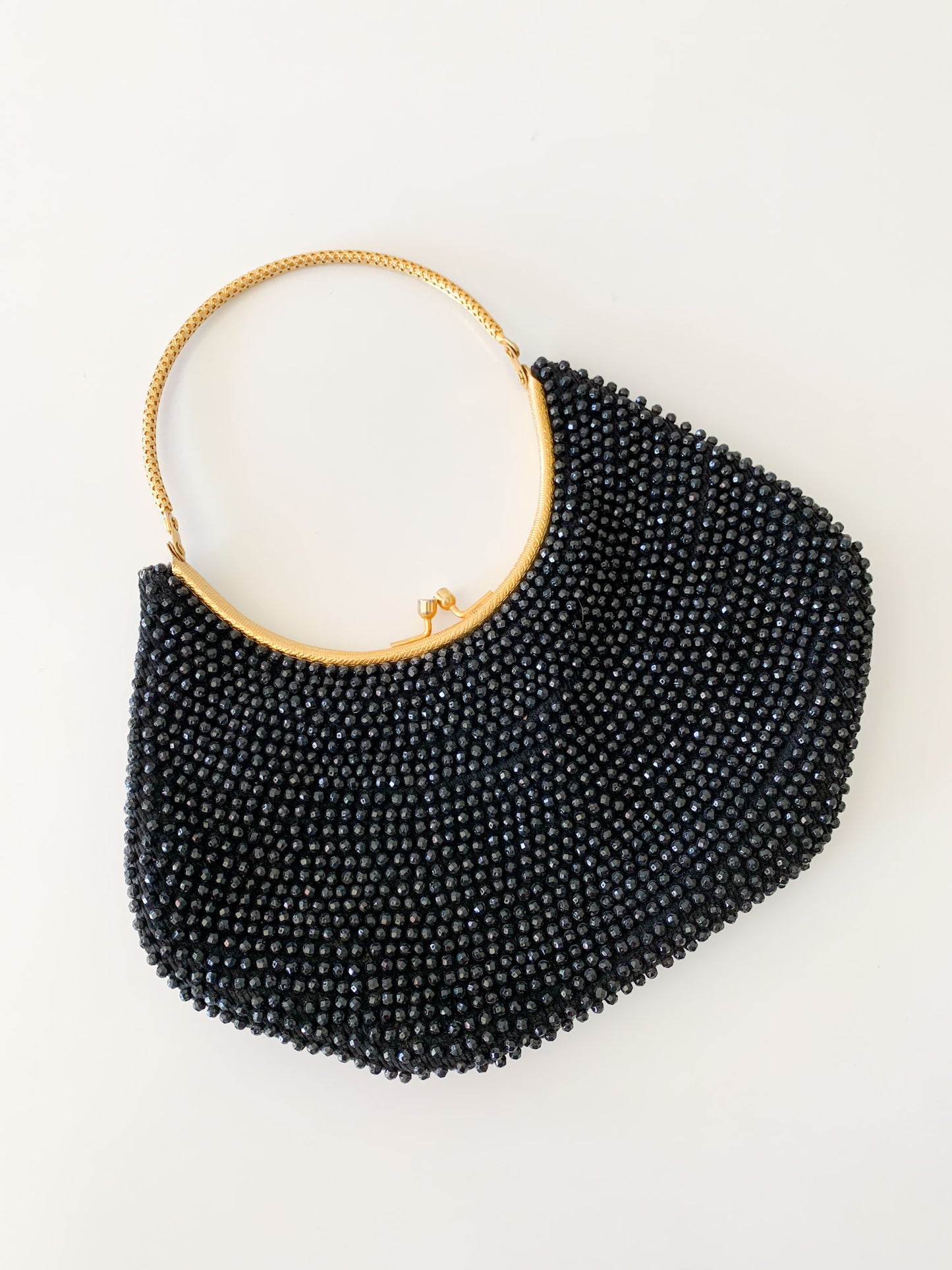 Vintage Black Beaded Evening Bag