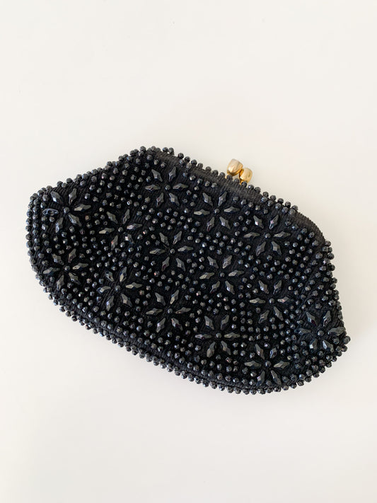 Vintage Millie's Black Beaded Handbag