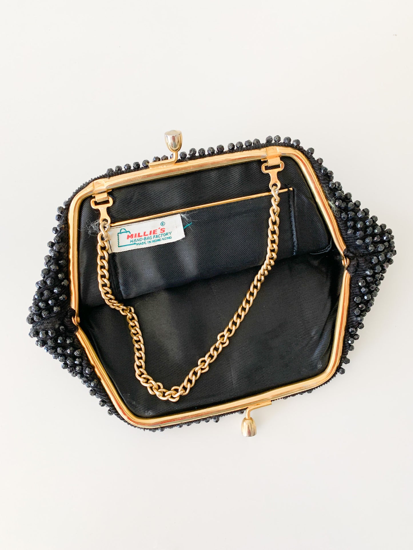 Vintage Millie's Black Beaded Handbag