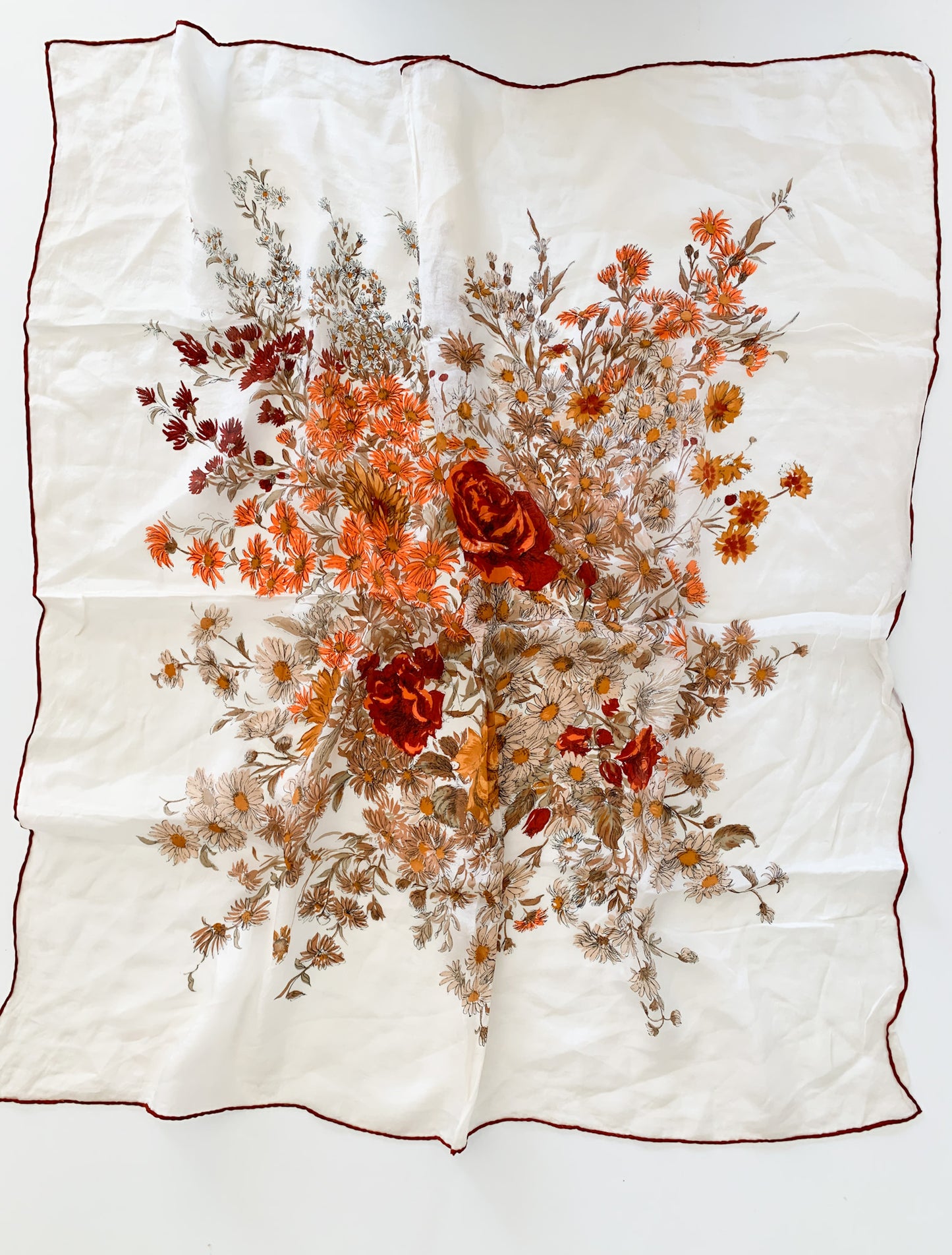 Rustic Floral Silk Scarf