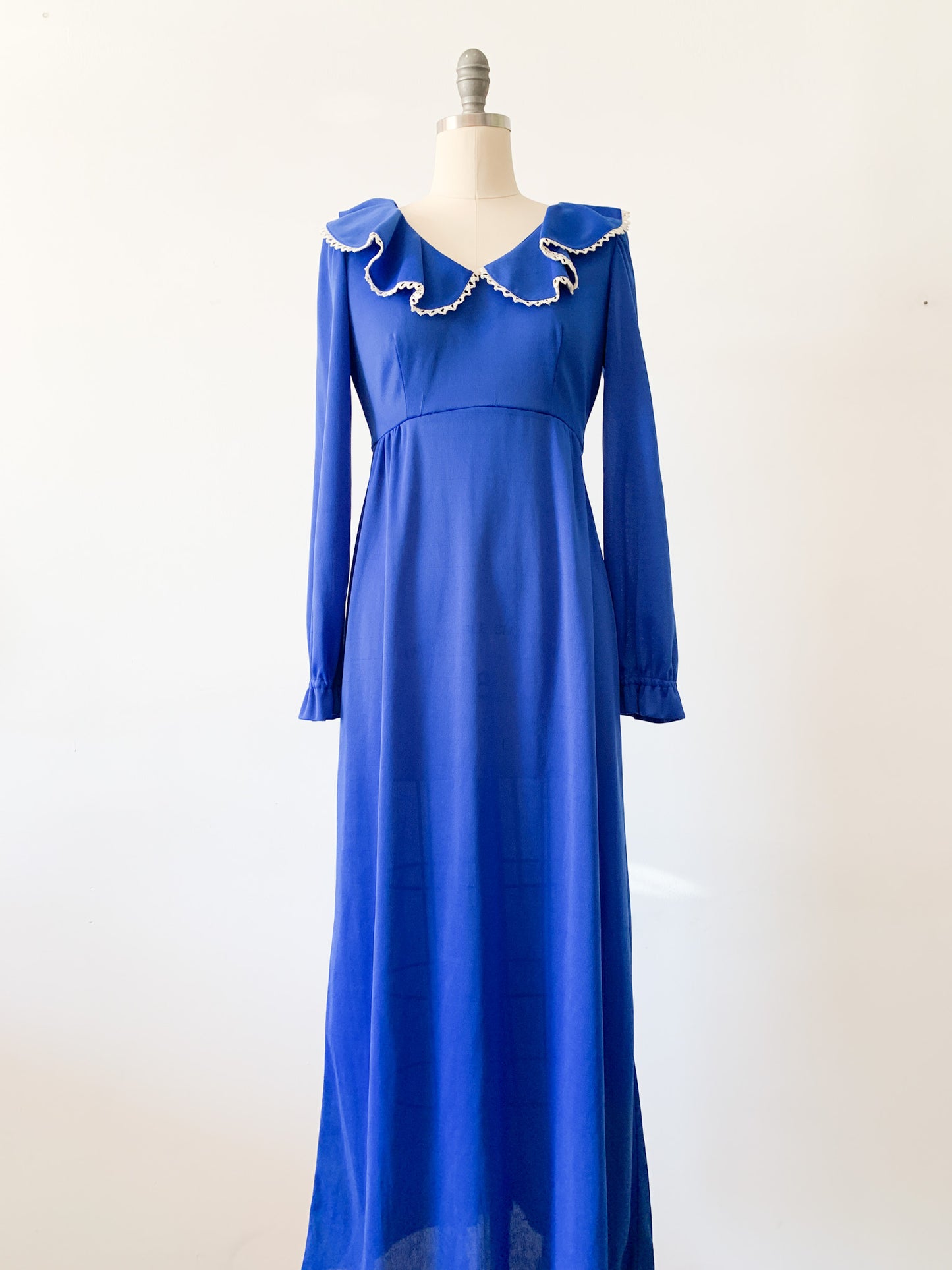 1970s Royal Blue Maxi Dress