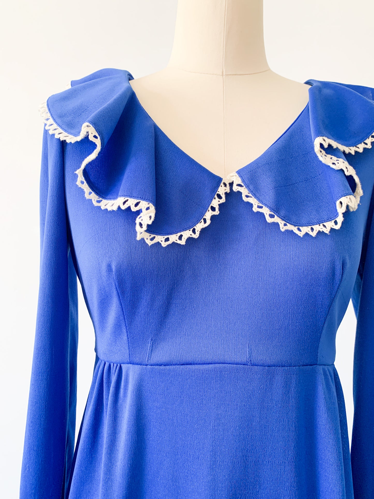 1970s Royal Blue Maxi Dress