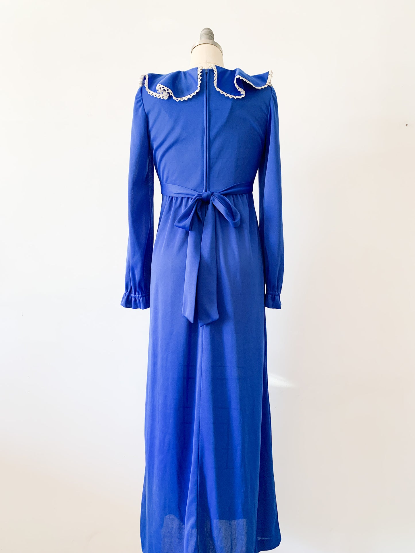 1970s Royal Blue Maxi Dress