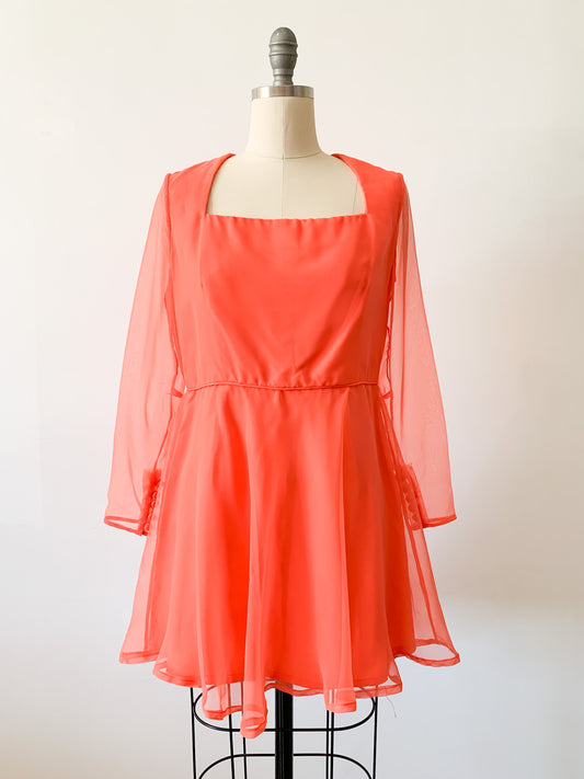 1960s Orange Party Dress