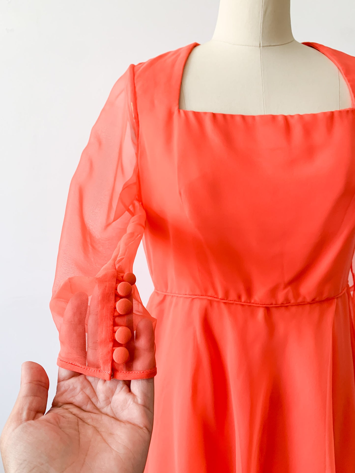 1960s Orange Party Dress