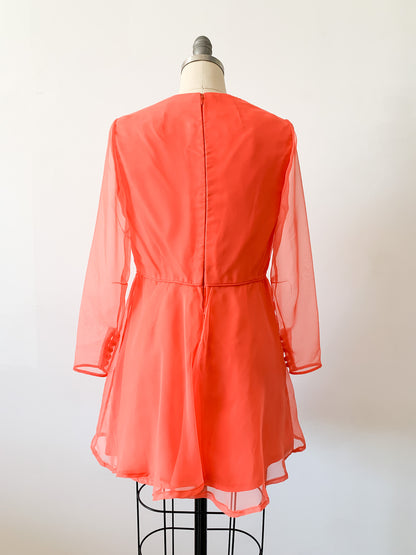 1960s Orange Party Dress