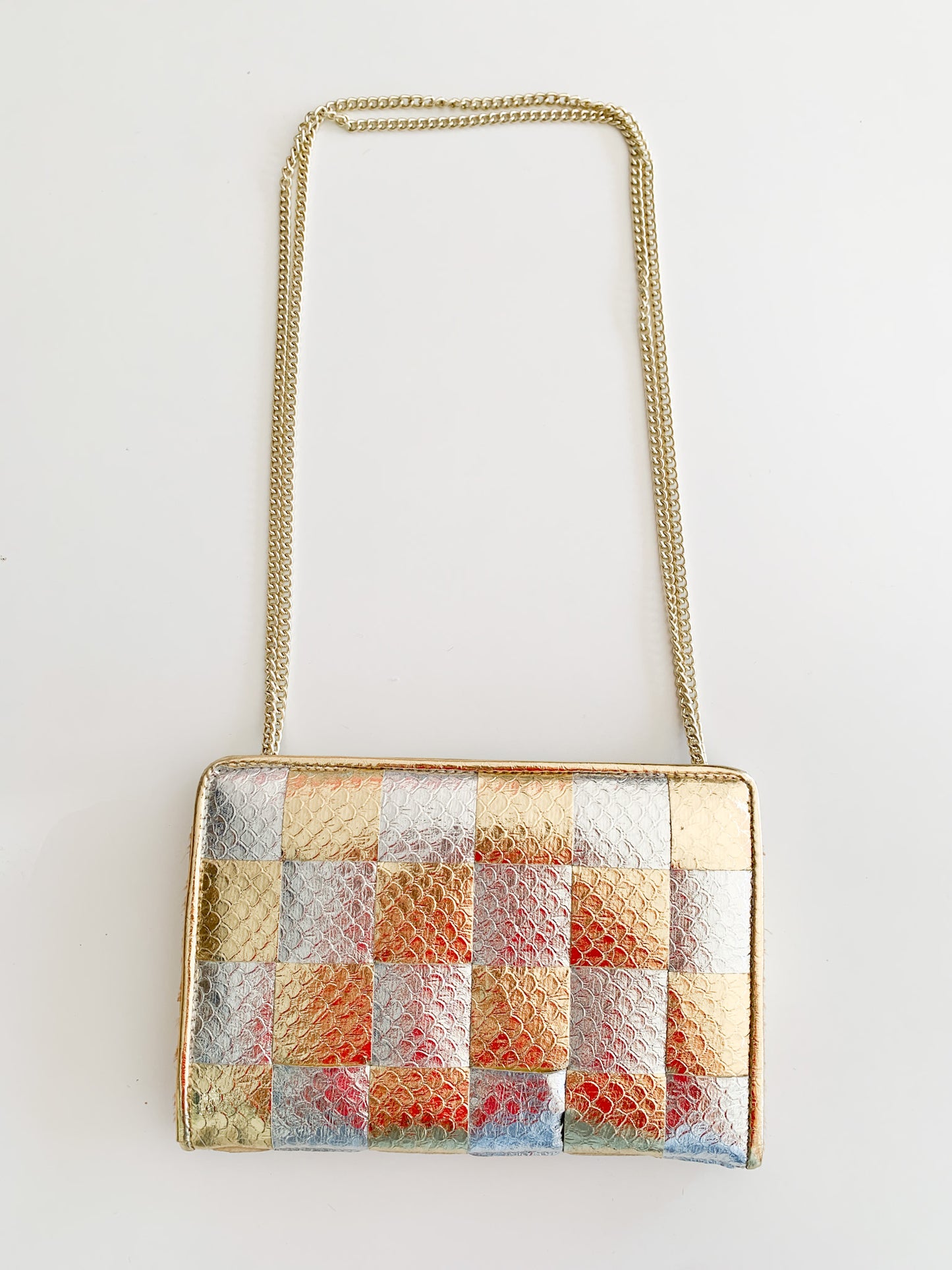 1970s Checkered Clutch Bag