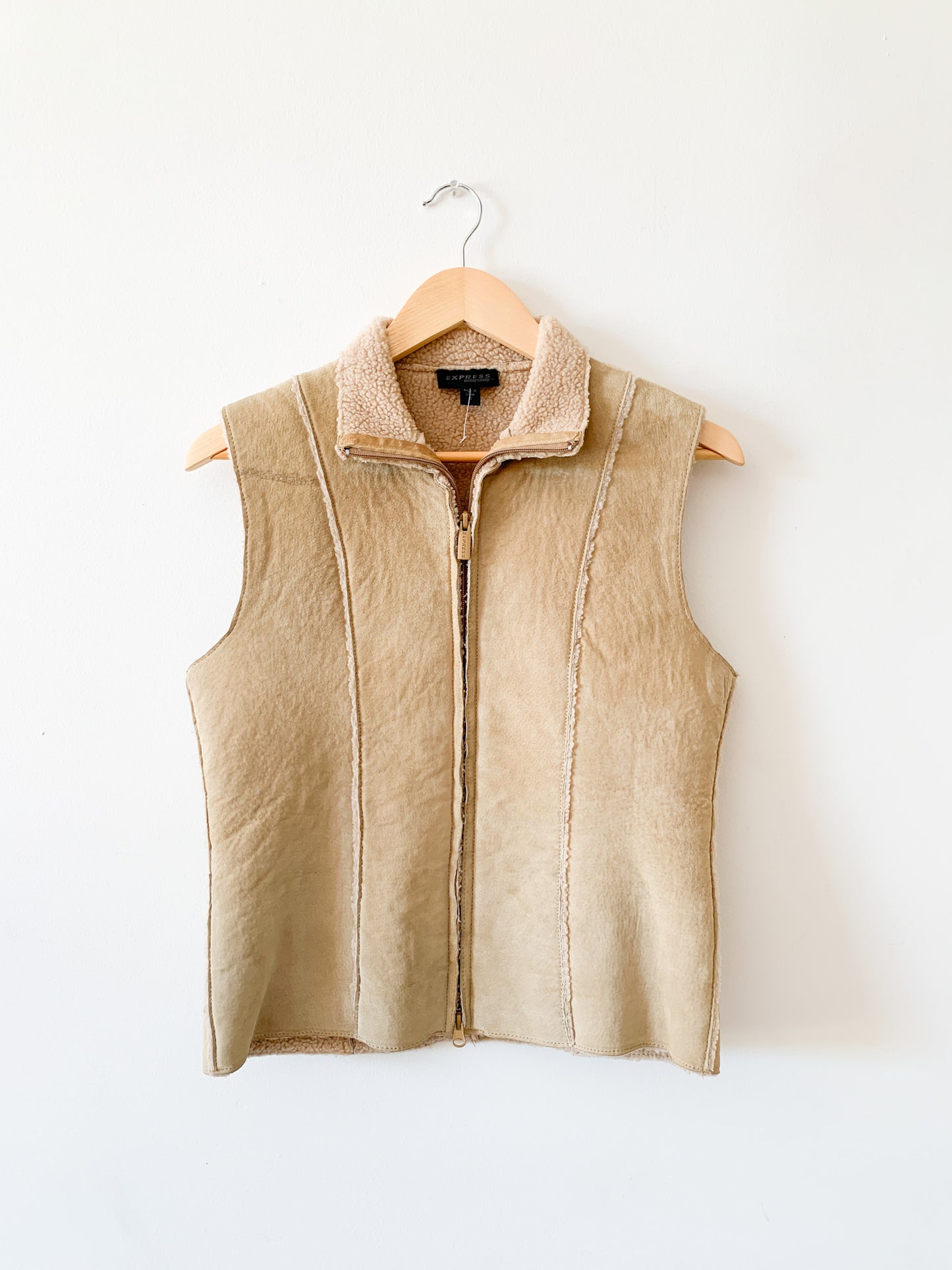 Express Tan Sherpa Vest