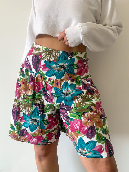 80s Drop Waist Floral Short