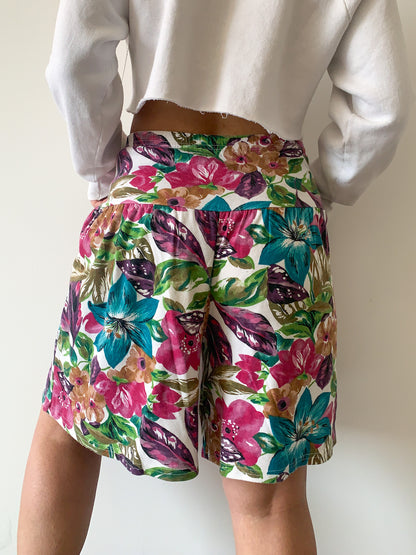 80s Drop Waist Floral Short