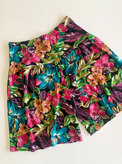 80s Drop Waist Floral Short