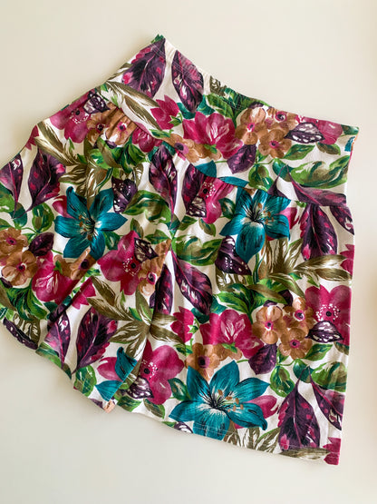 80s Drop Waist Floral Short