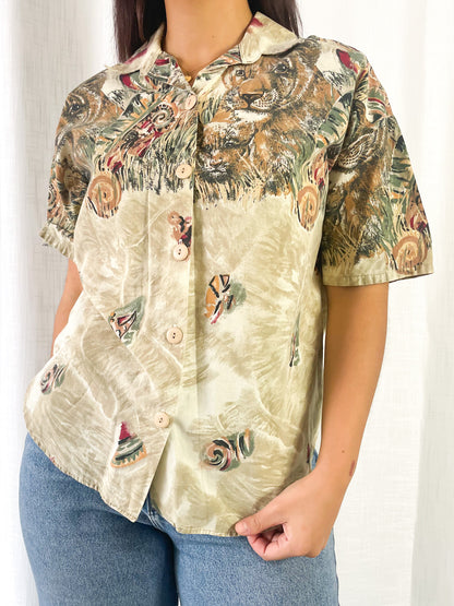 80s Lion Cub Graphic Top