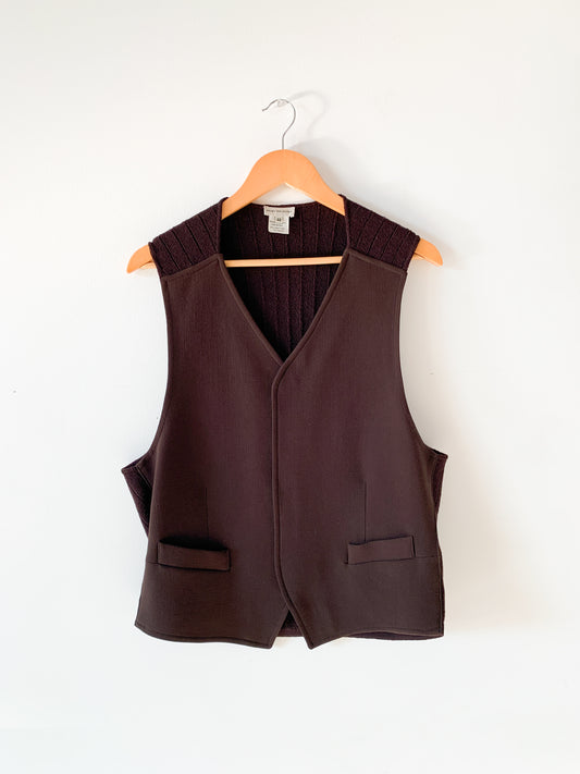 Designer Brown Wool Vest