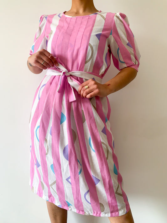 Pleated Pink Clown Core Dress