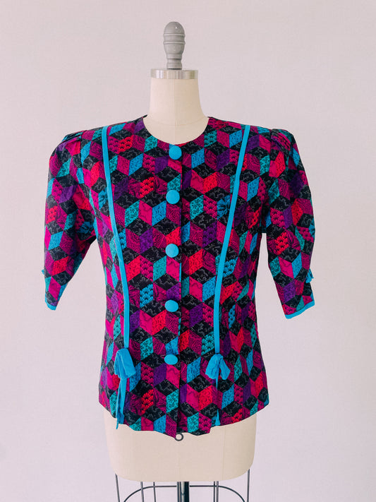 1980s Mystic Rhombus Blouse