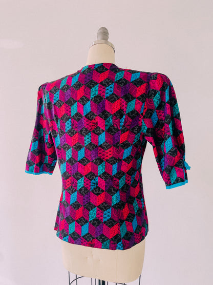 1980s Mystic Rhombus Blouse