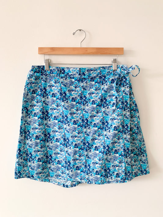 90s Blue Floral Skort